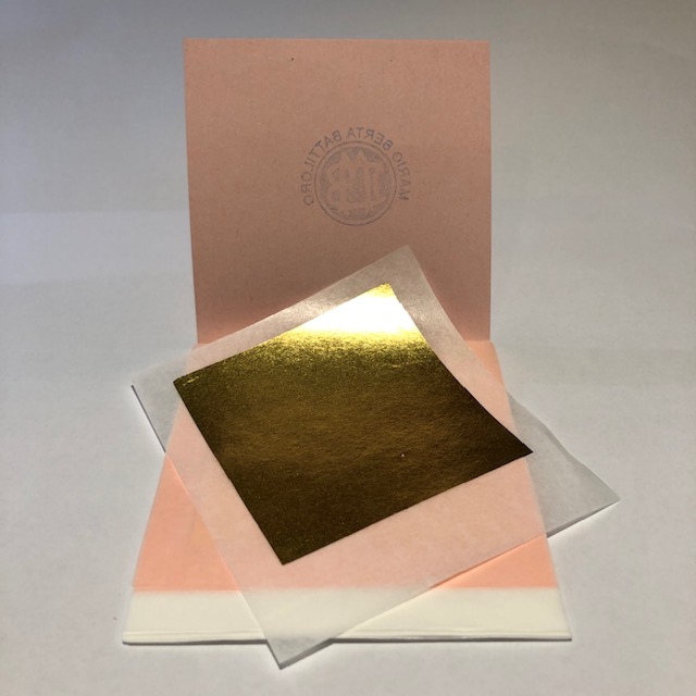 50 Foglie Oro per decorazioni artistiche spessore sottile 6,5*6,5 cm a  decalco/transfer – Battiloro Venezia